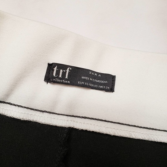 ZARA black with gingham side panel pants XS - Picture 2 of 7